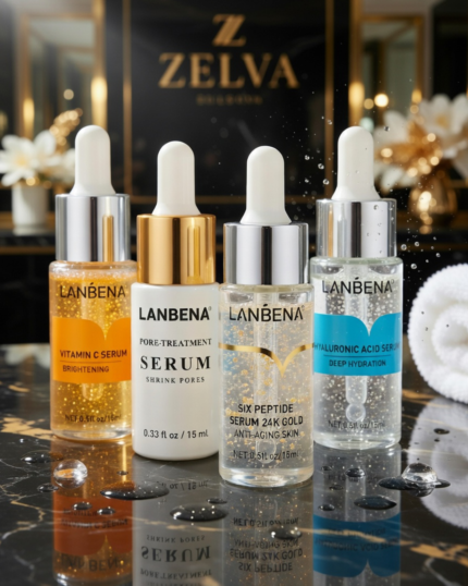 Combo LANBENA Sérums Vitamina C 24K Ácido Hialurónico y Poros